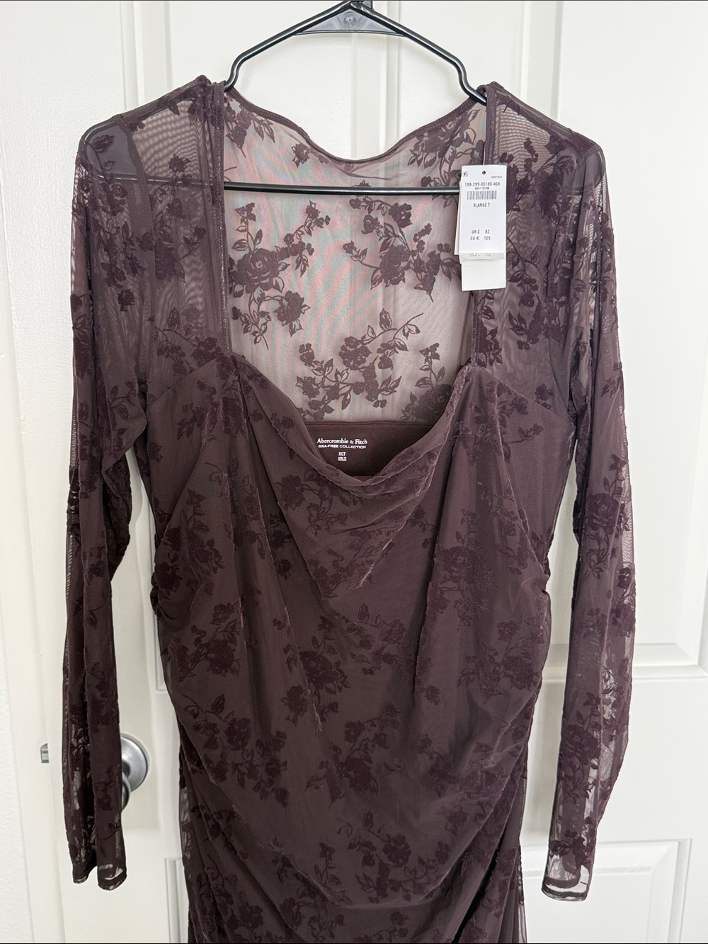Abercrombie Bra-Free Long-Sleeve Mesh Maxi Dress - Picture 6 of 7